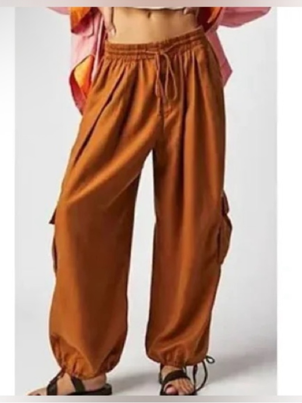 Free People Palash Rust Cargo Jogger Pants - Picture 2 of 8